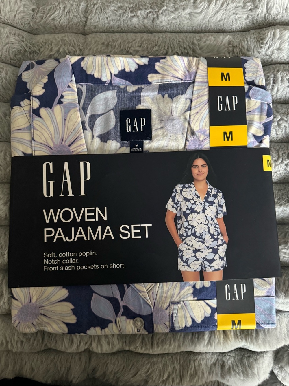 GAP Navy Floral Woven Pajama Set